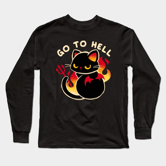 Go to hell cat Long Sleeve T-Shirt by NemiMakeit